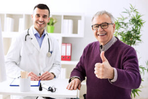 Patient using remote patient monitoring and telehealth is showing patient satisfaction to help with value-based care